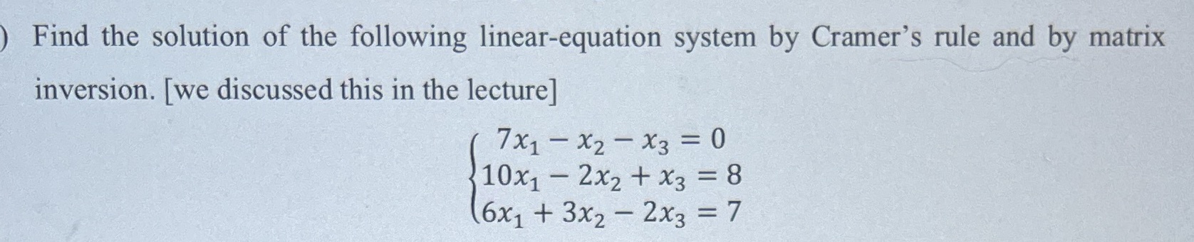 Find the solution of the following