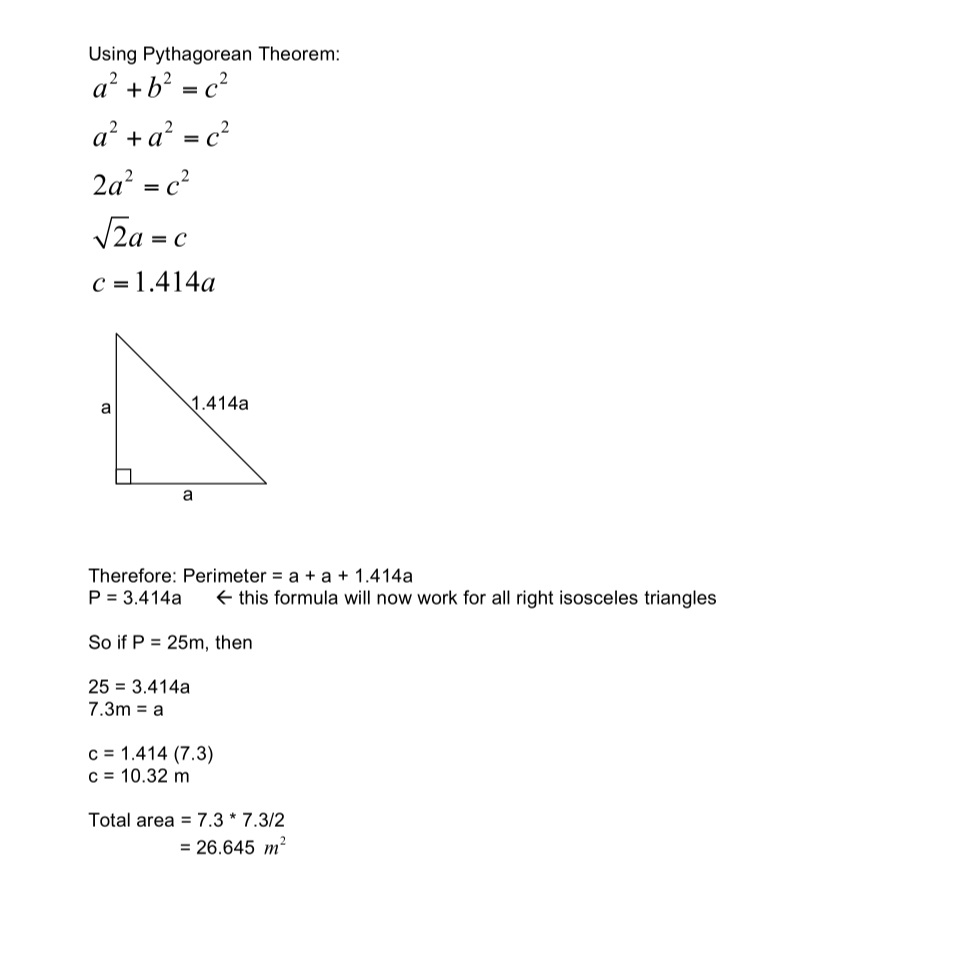 Pythagorean Theorem Using Pylhagoreen Theorem: a2