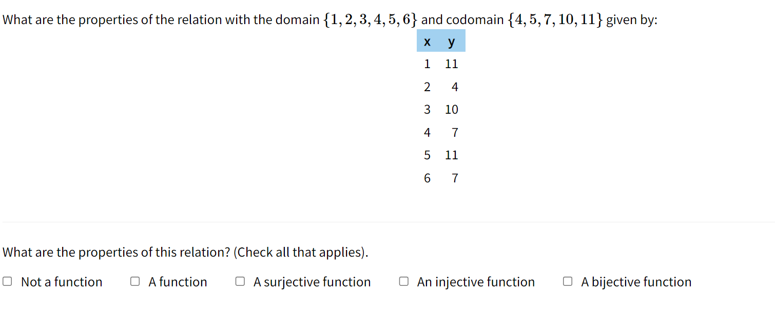 Compute the following set operations, given the