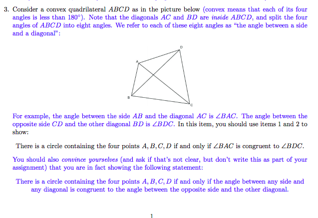 i am confused 3. Consider a convex quadrilateral
