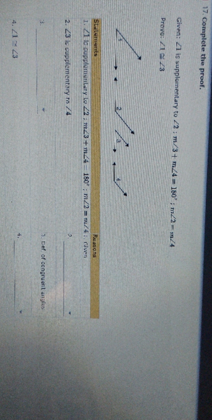 I need this to be solved 17. Complete the proof.