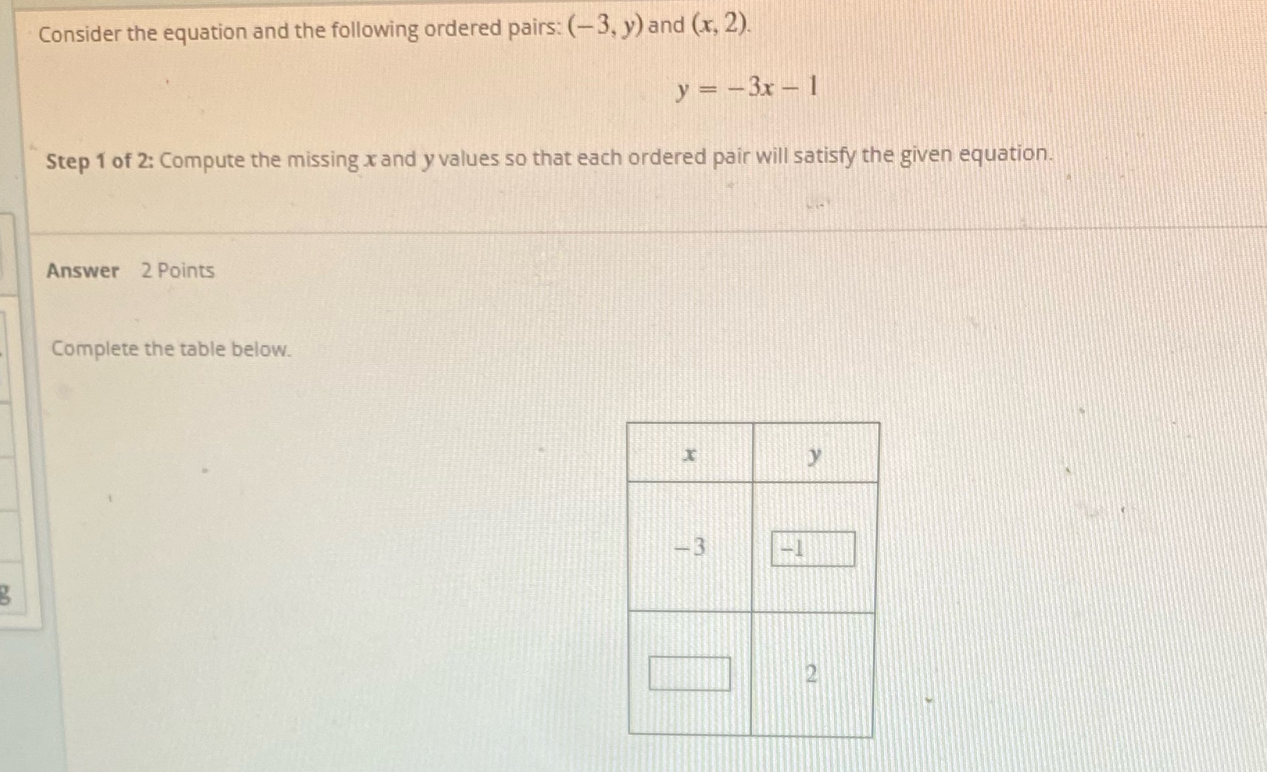 Consider the equation and the following ordered