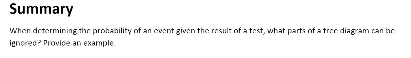 Summary When determining the probability of an