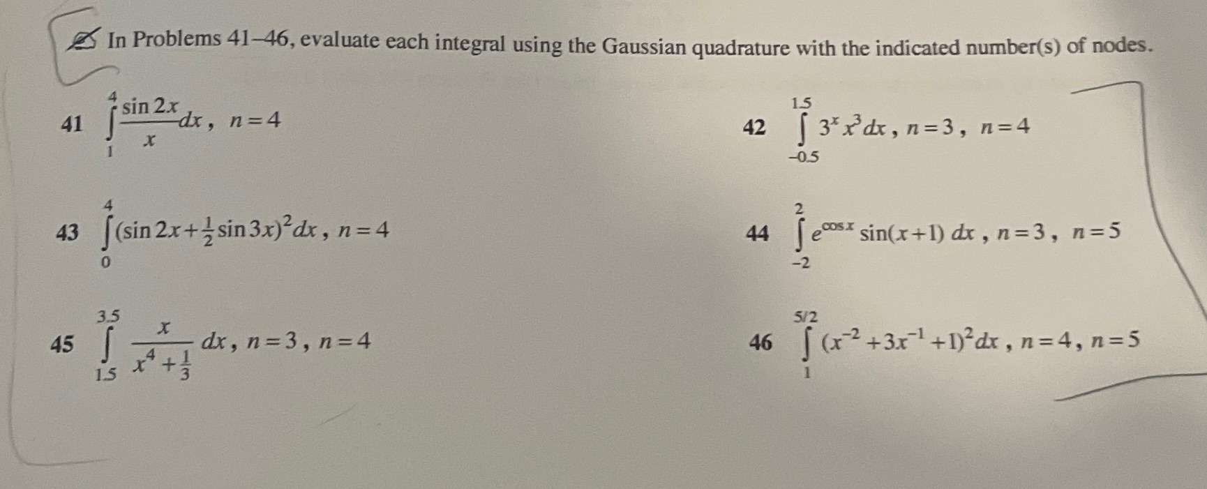 Need help with these problems In Problems 41-46,