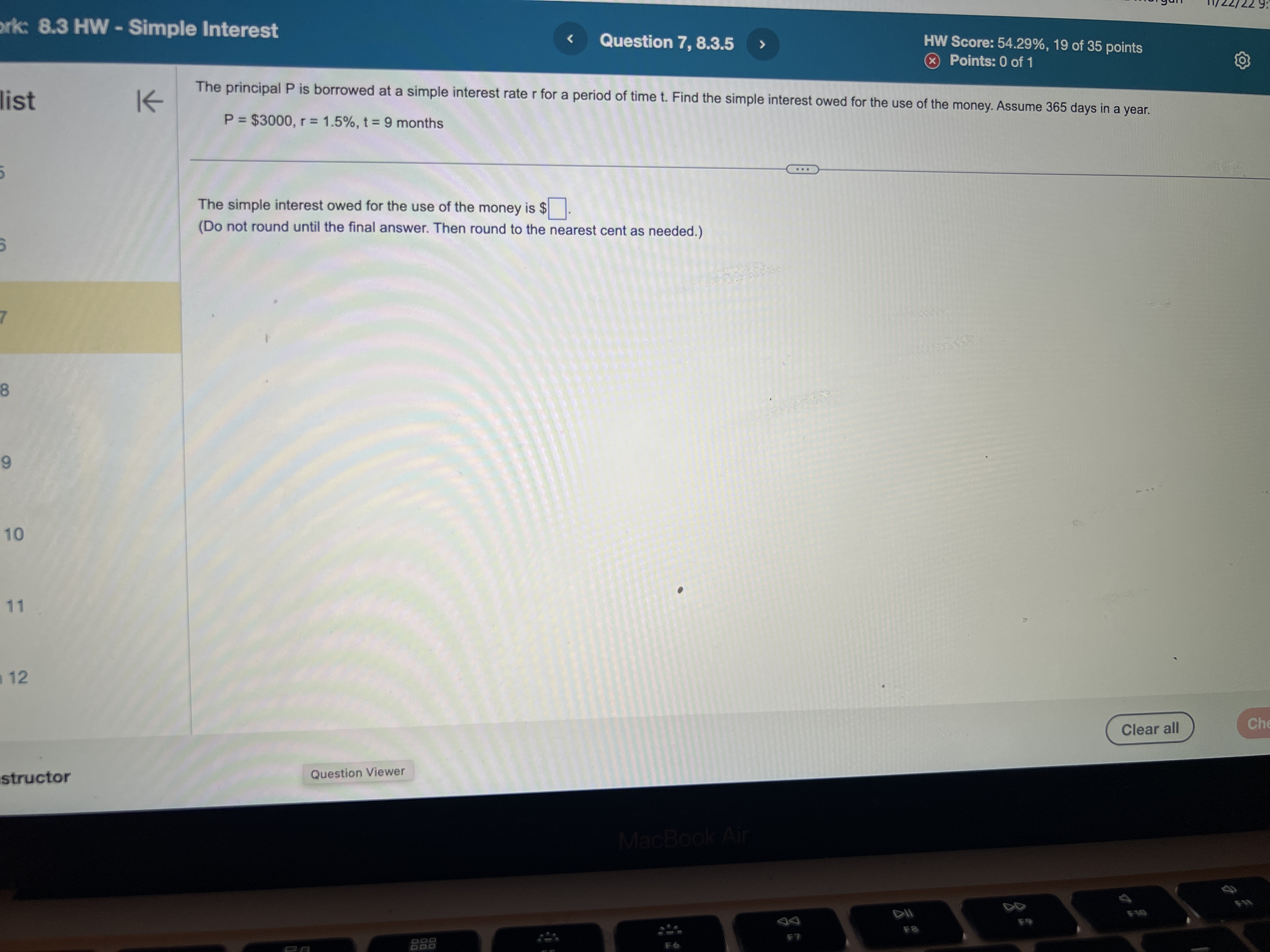 ork: 8.3 HW - Simple Interest Question 7, 8.3.5