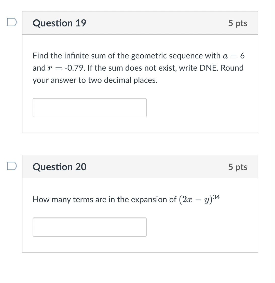 _ Find the innite sum of the geometric sequence