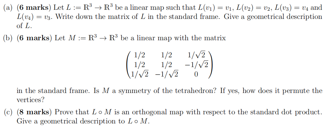 \f(a) (6 marks) Let L :2 R3  style=