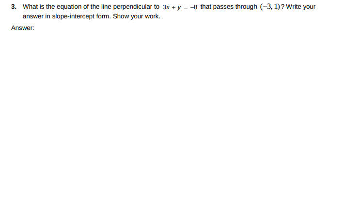 1. Prove parallel lines have the same slope. Use