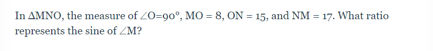 In AMNO, the measure of 20=90, MO = 8, ON = 15,