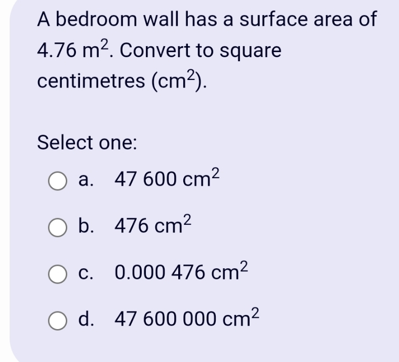 how to calculate A bedroom wall has a surface