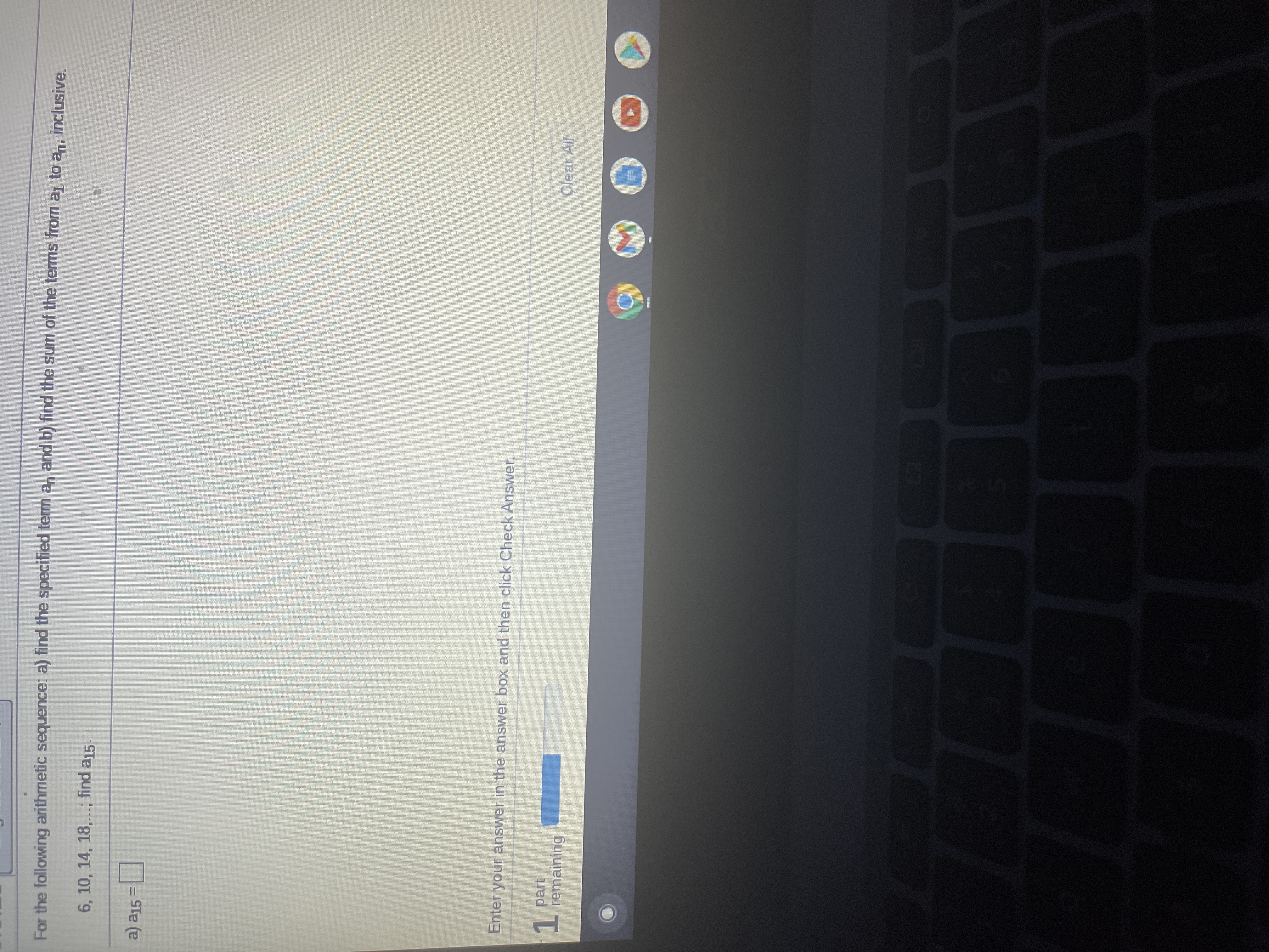 For the following arithmetic sequence: a) find