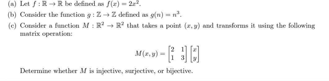 are following functions are injective,