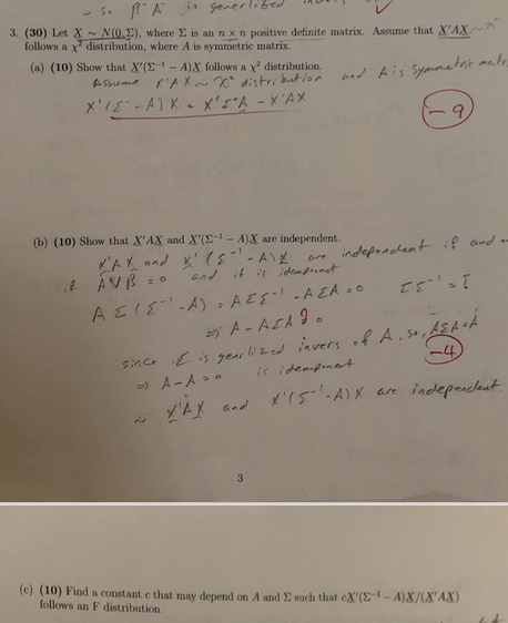 3. (30) Let X - NO. E), where E is an n x n
