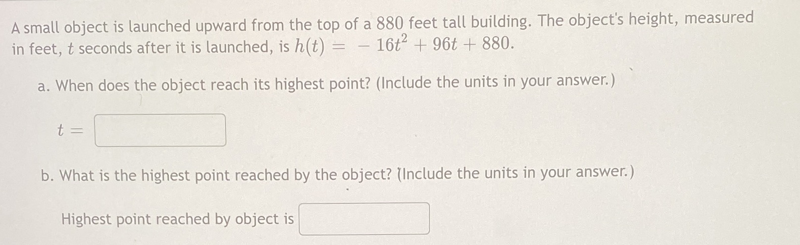 Please answer within 15 minutes A small object is
