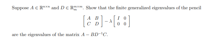 Suppose A c Roxn and DERmxm. Show that the finite
