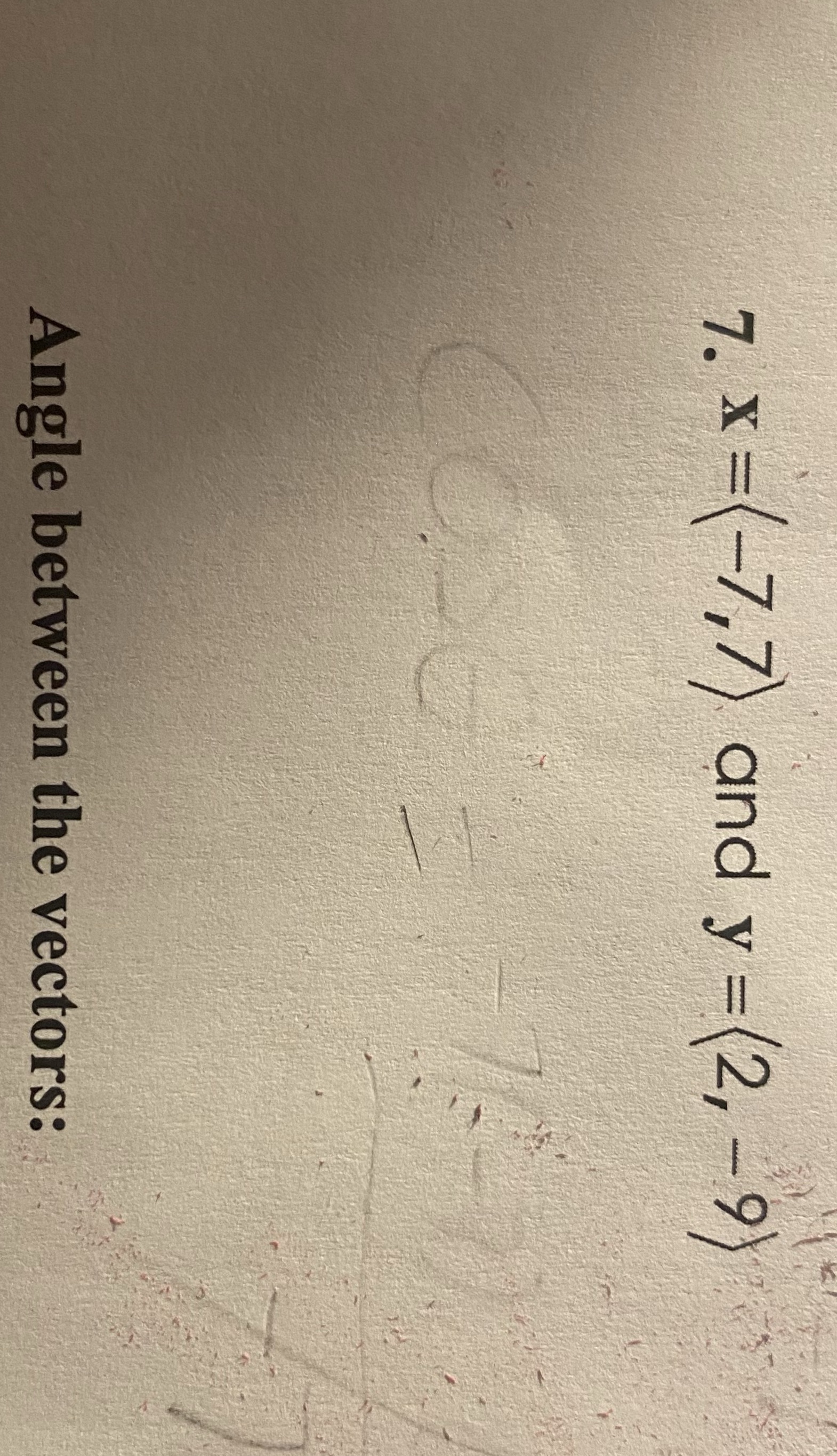 Solve for angle between the two vectors \f