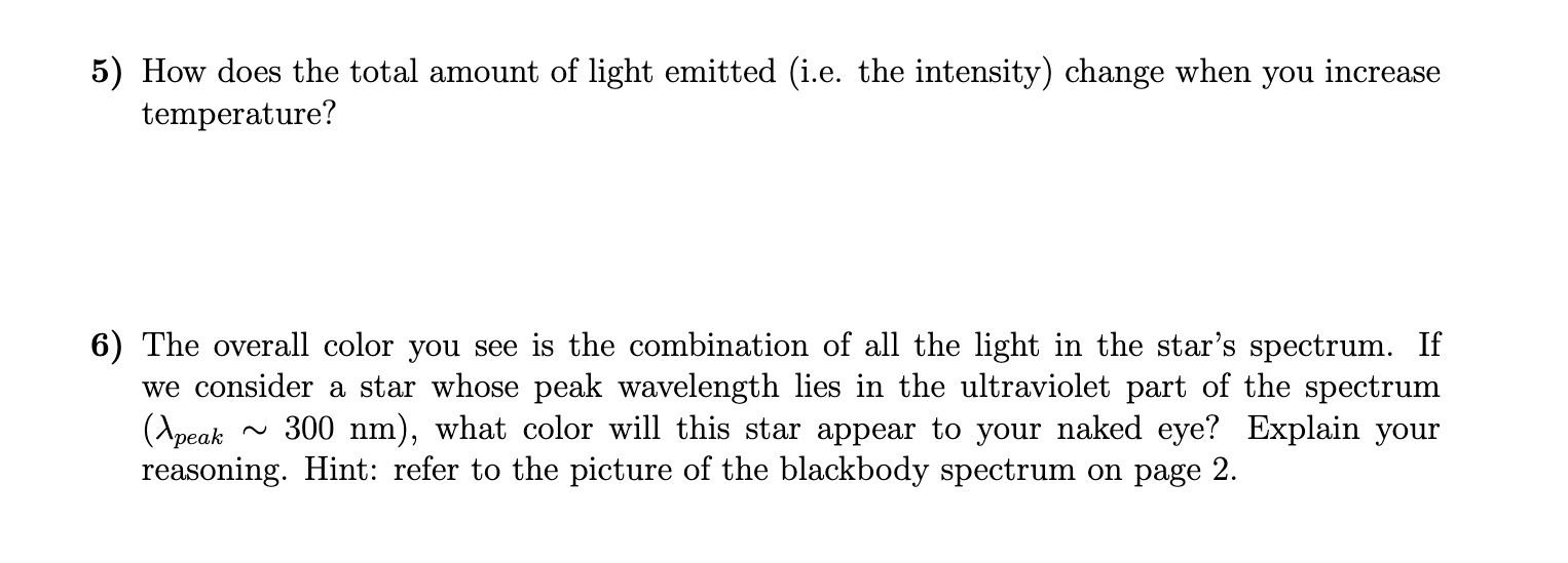 5) How does the total amount of light emitted