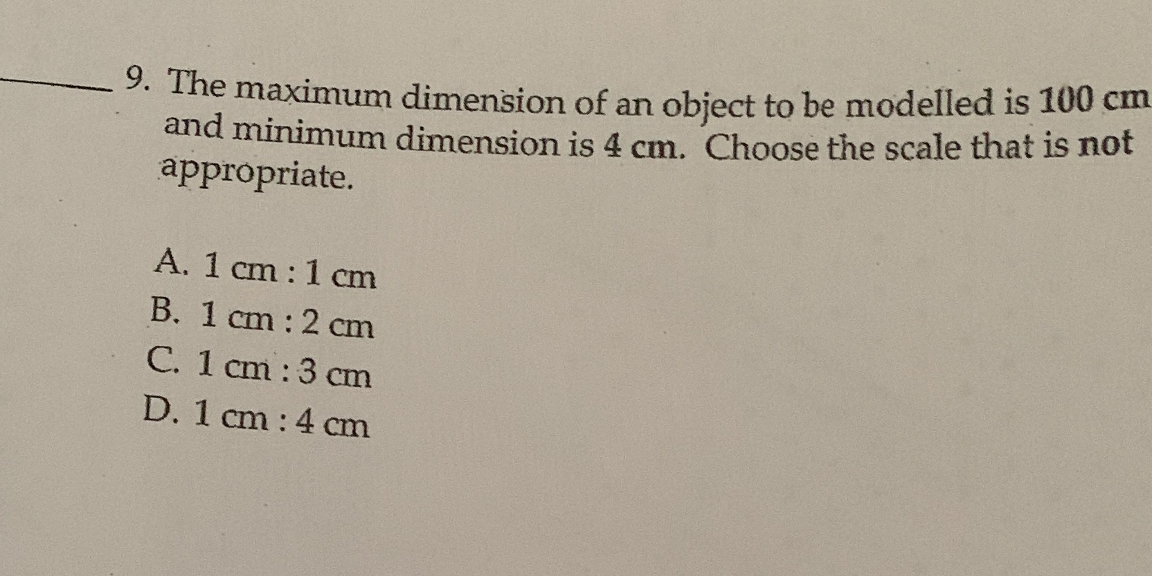 Representing 3D objects 9. The maximum dimension