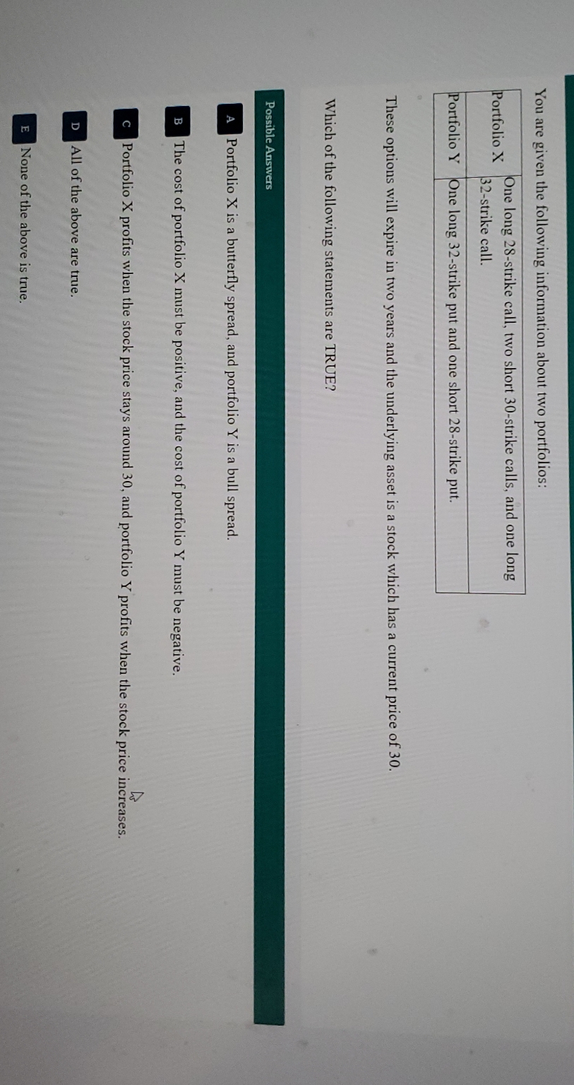 You are given the following information about two