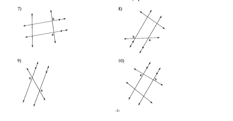 Geometry Name the Relationship of Angles Name the