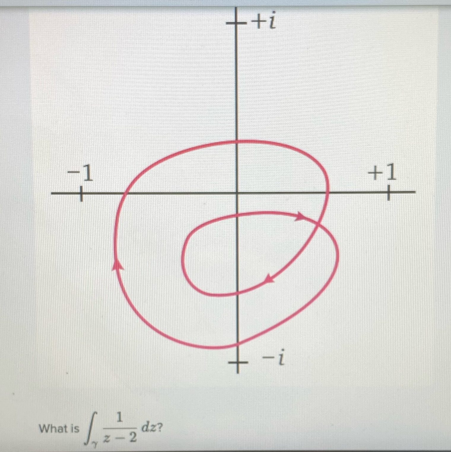 The possible answers are 0, 2(pi)i, -4 (pi)i, 4