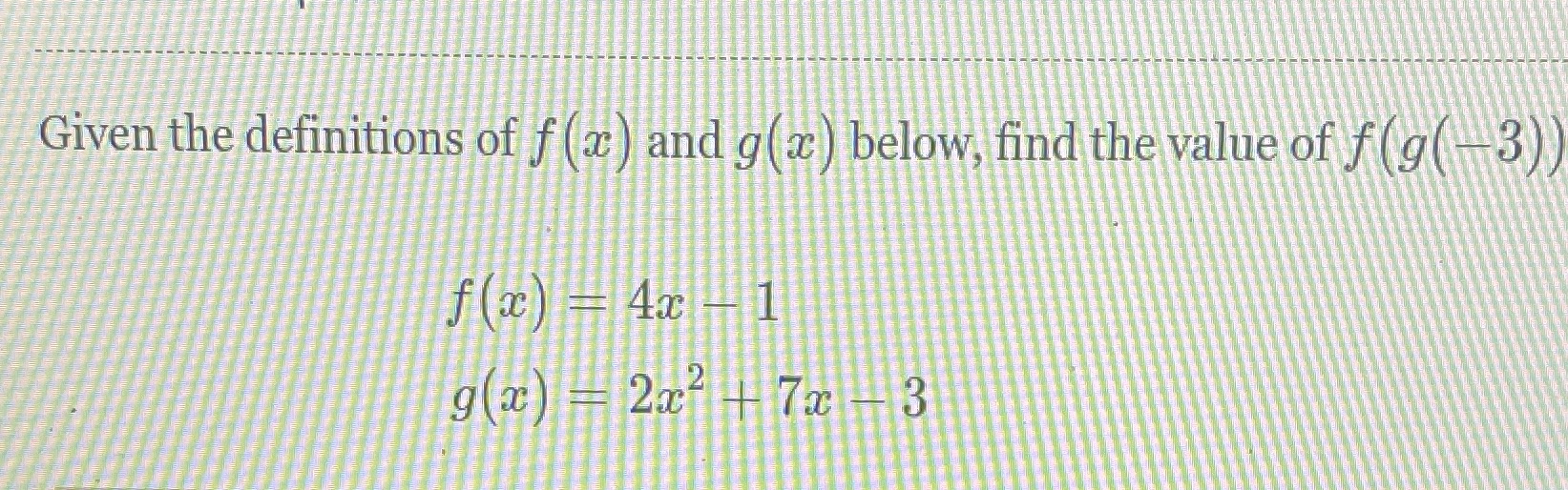 Given the definitions of f (a ) and g(x ) below,