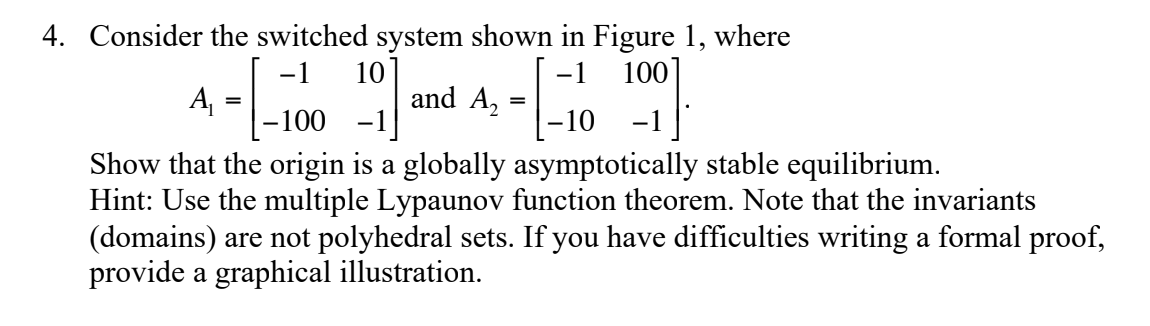 4. Consider the switched system shown in Figure