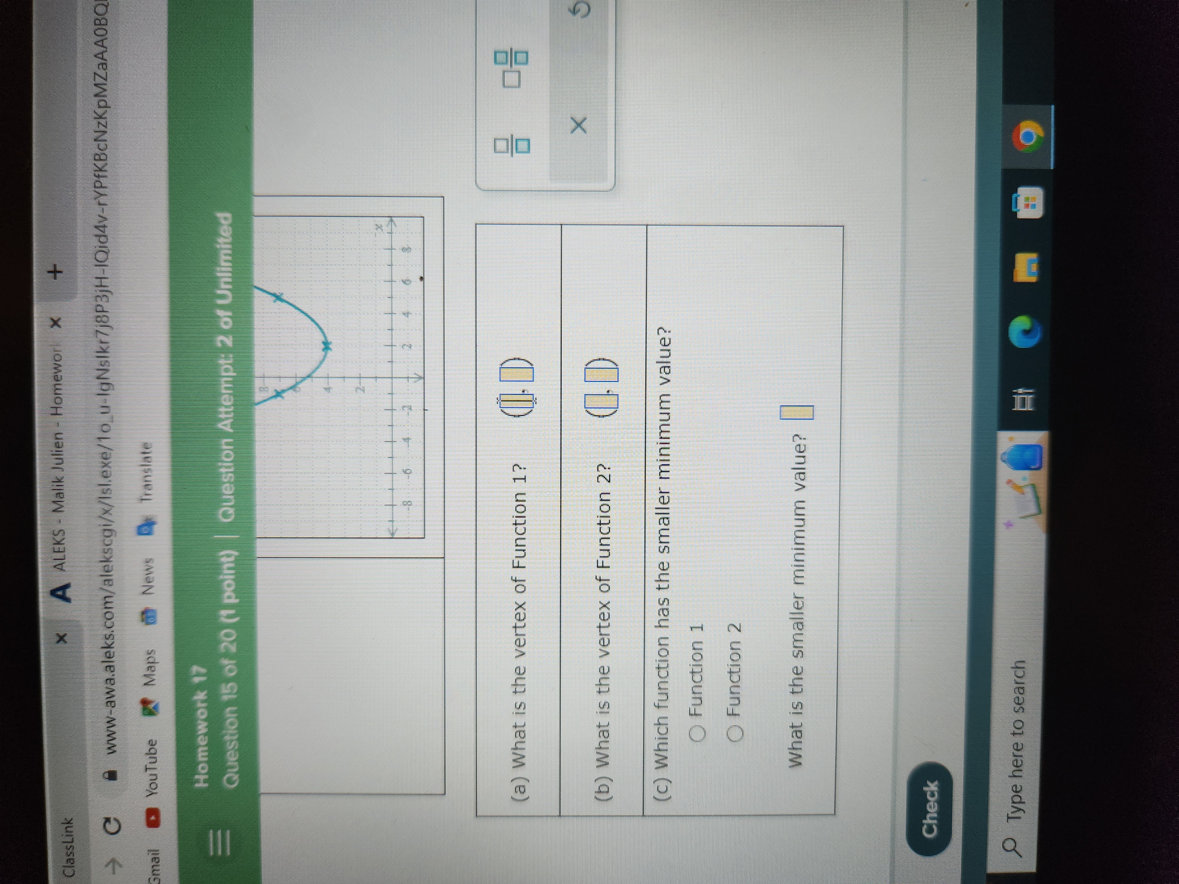 ClassLink x A ALEKS - Malik Julien - Homework X +