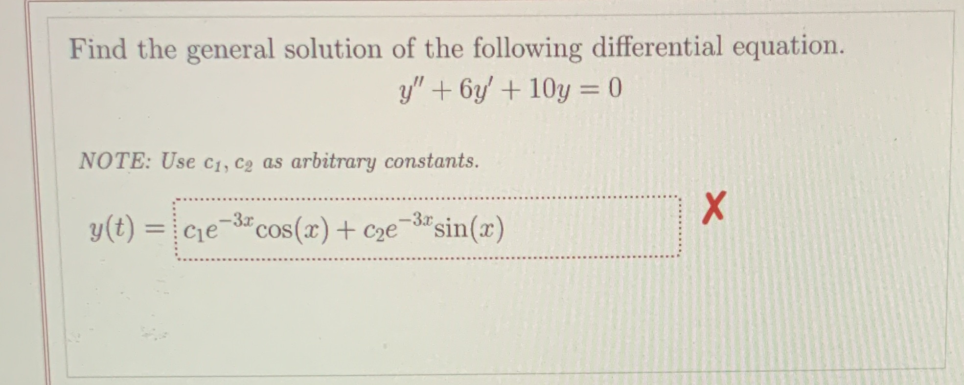 Find the general solution of the following