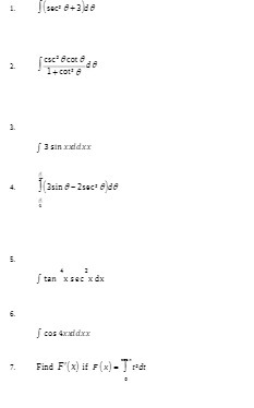 1. 2. 3 |3 sin mudxr Itan x bec xox E. I cos