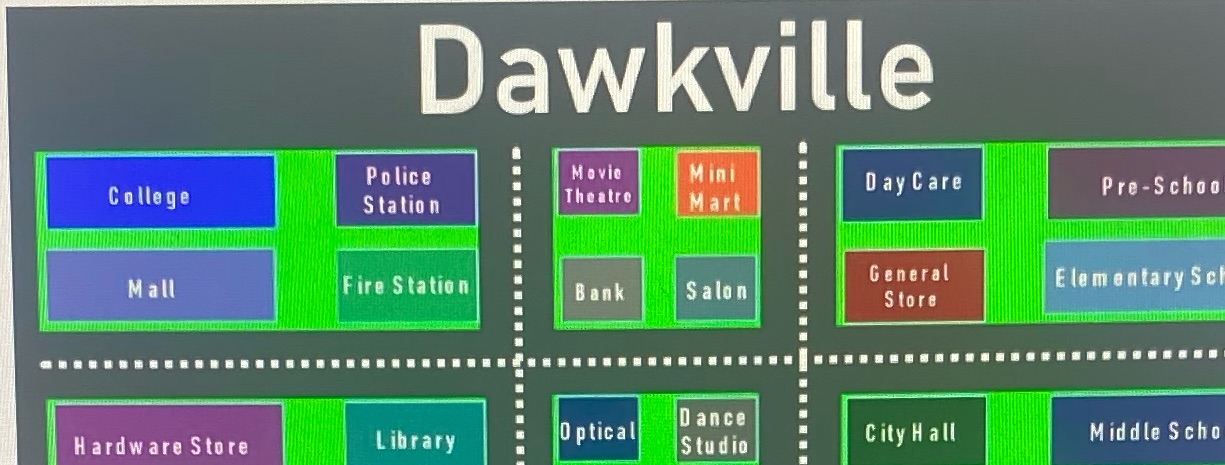 Gas station and park? Dawkville Police Movie Mini