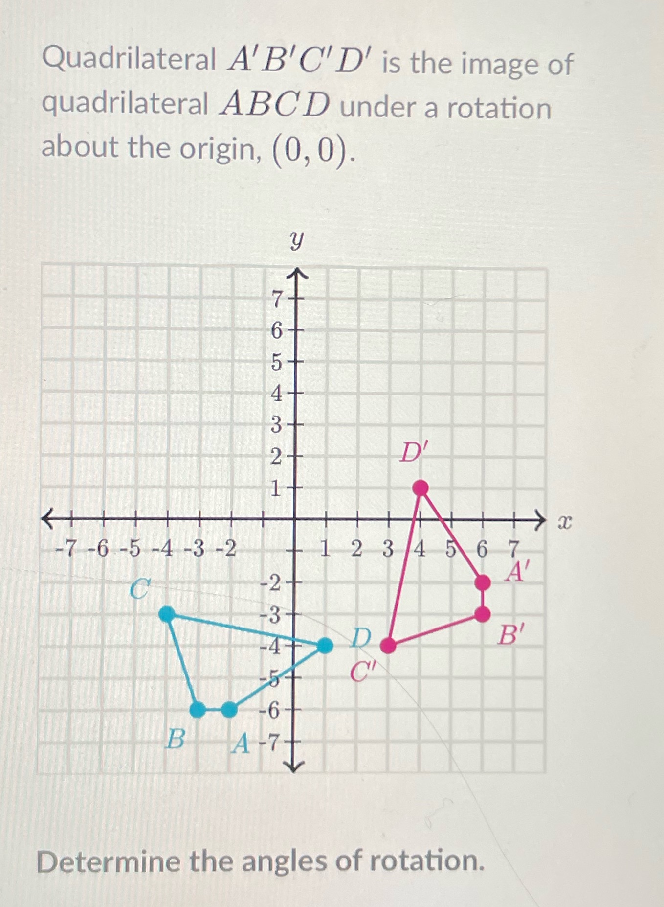 Quadrilateral A'B'C'D' is the image of