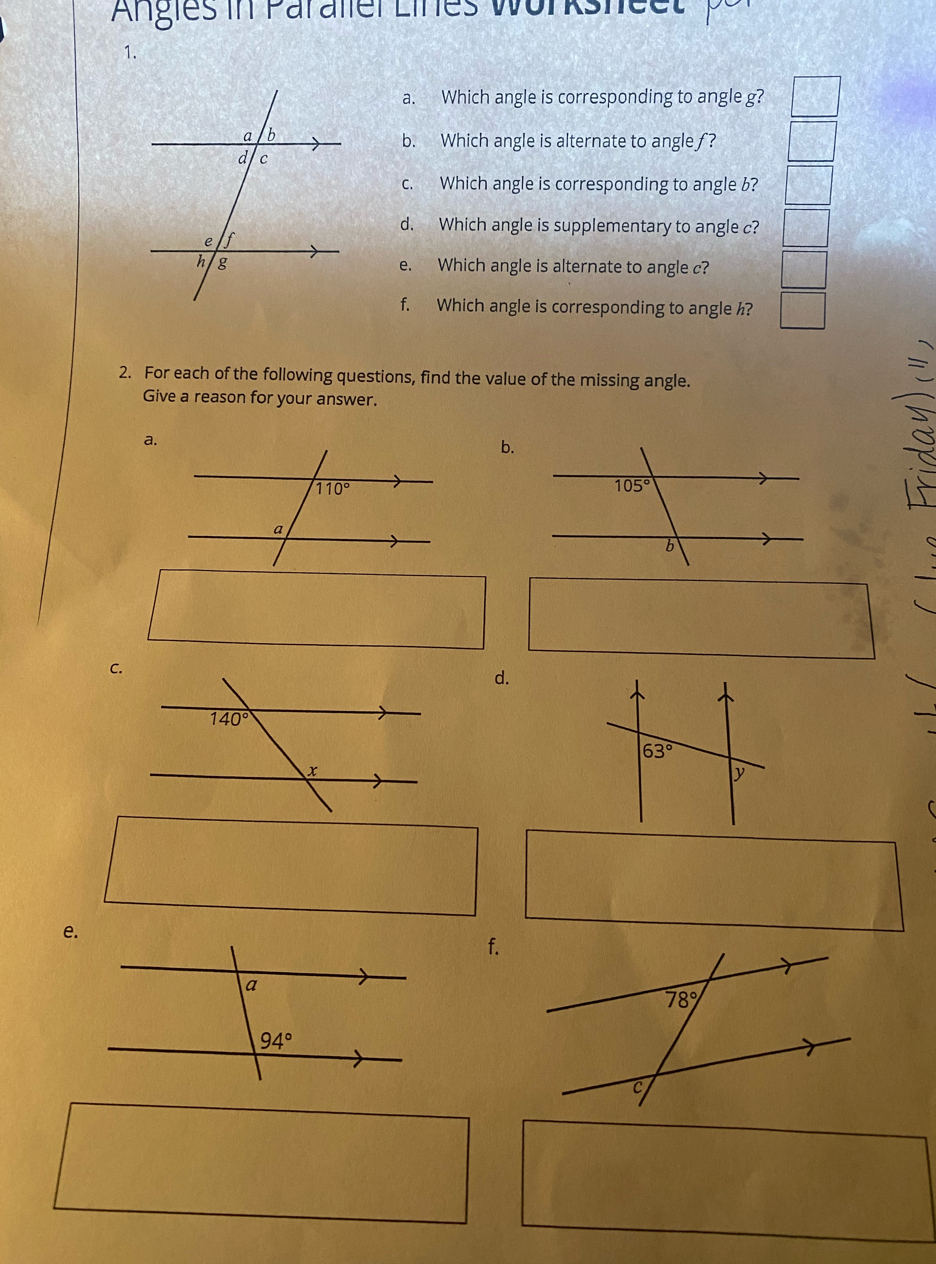 Angles In Parallel Lifes WOTASTICet a. Which