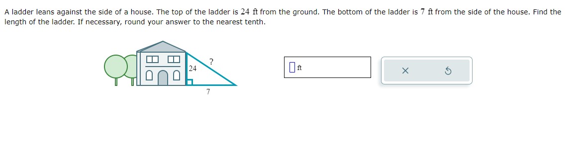 A ladder leans against the side of a house. The