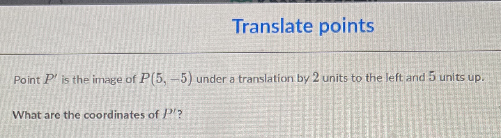 What would be the equation for this ? Translate