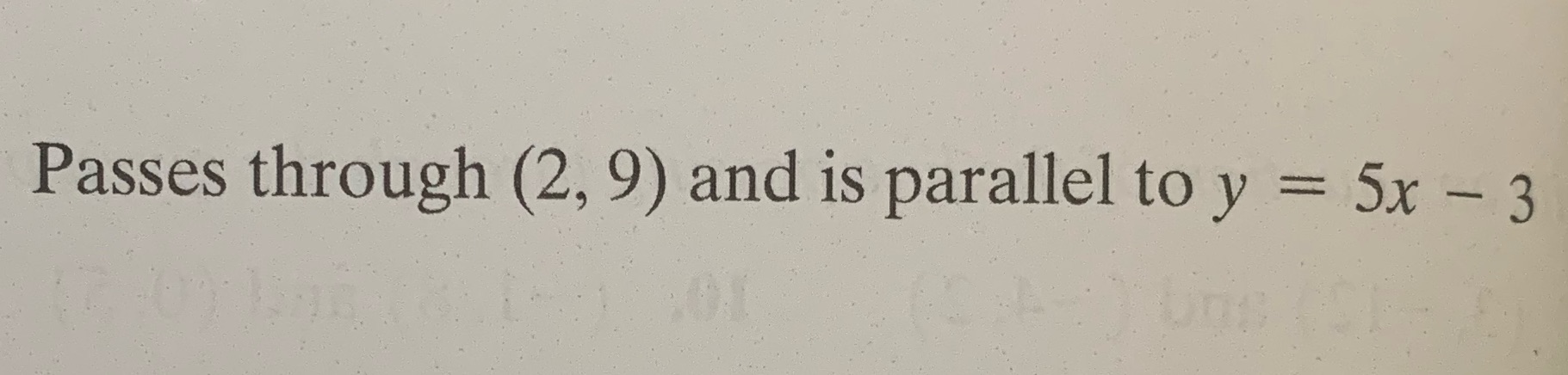 Find an equation of the line that fits each
