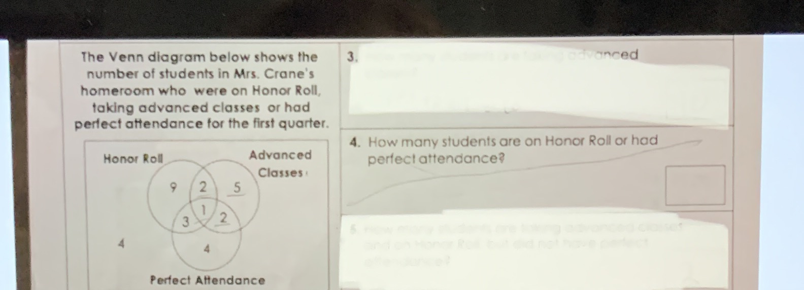 number 4 The Venn diagram below shows the 3