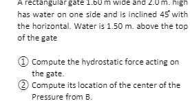 A rectangular gate 1.bum wide and 2.Um. high has