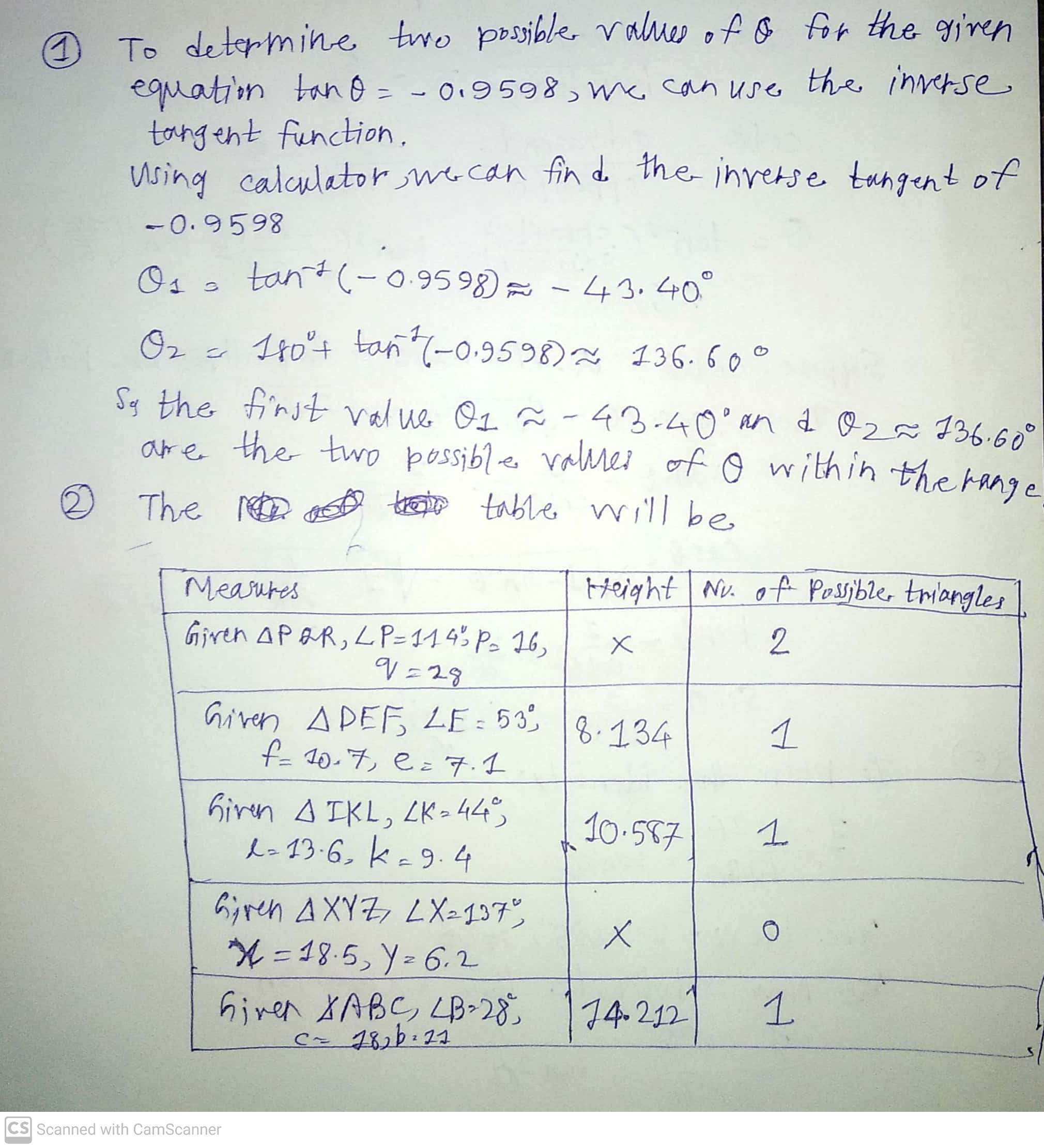5. Given angle ? , where 0???360, determine two