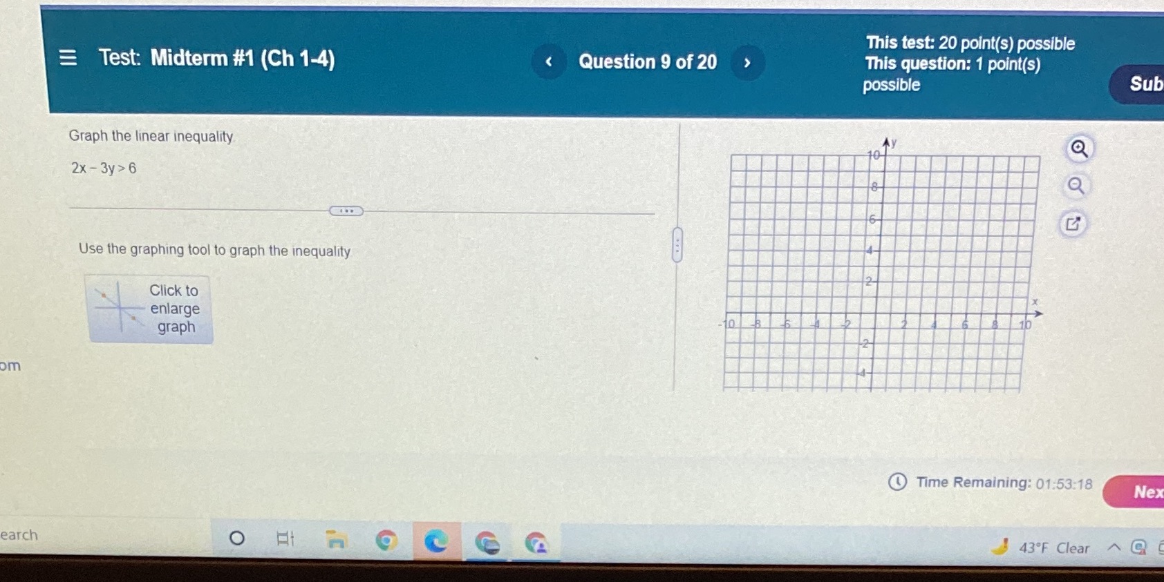 This test: 20 point(s) possible =Test: Midterm #1