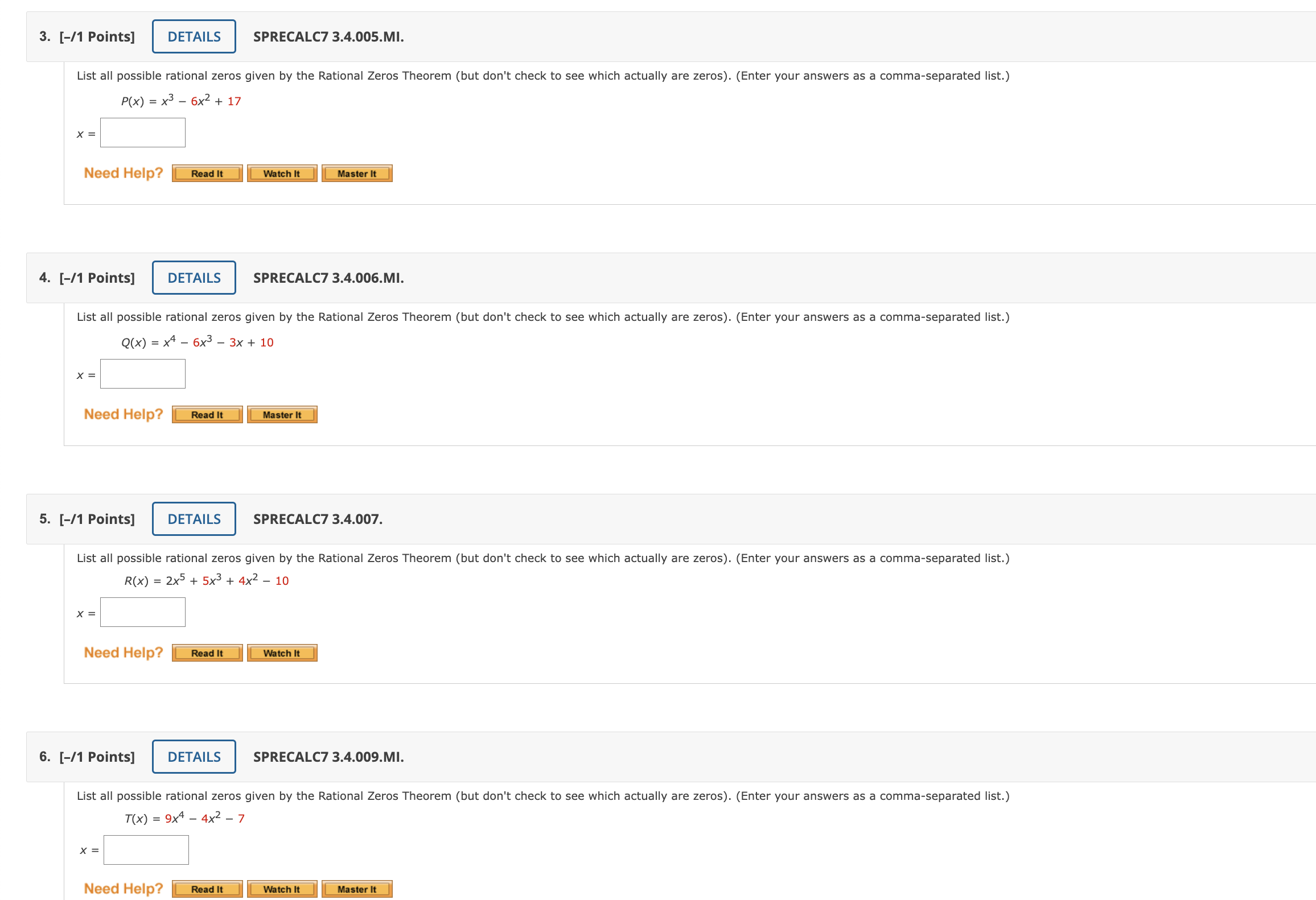 3. [-/1 Points DETAILS SPRECALC7 3.4.005.MI. List