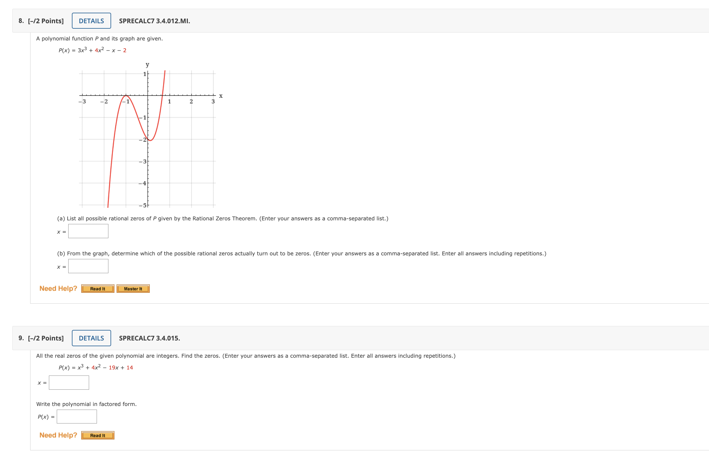 3. [-/1 Points DETAILS SPRECALC7 3.4.005.MI. List