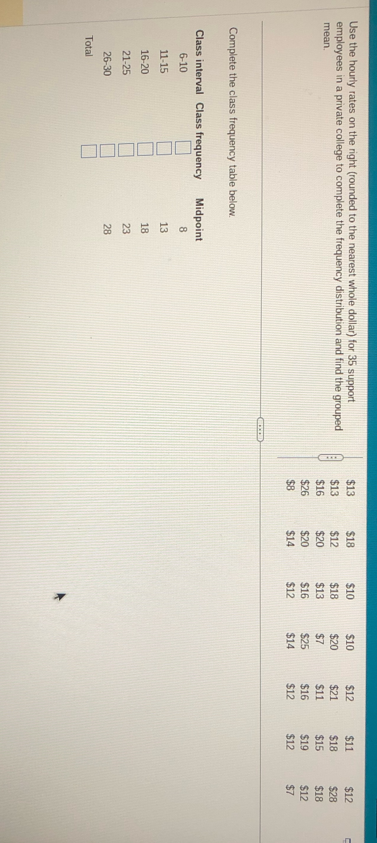 Give me a clear answer $13 $10 $10 $12 $11 $12