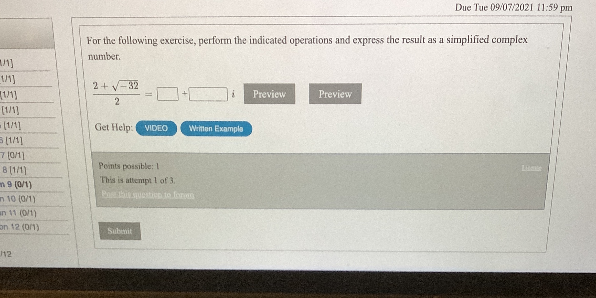 Math lecture & workbook Due Tue 09/07/2021 11:59