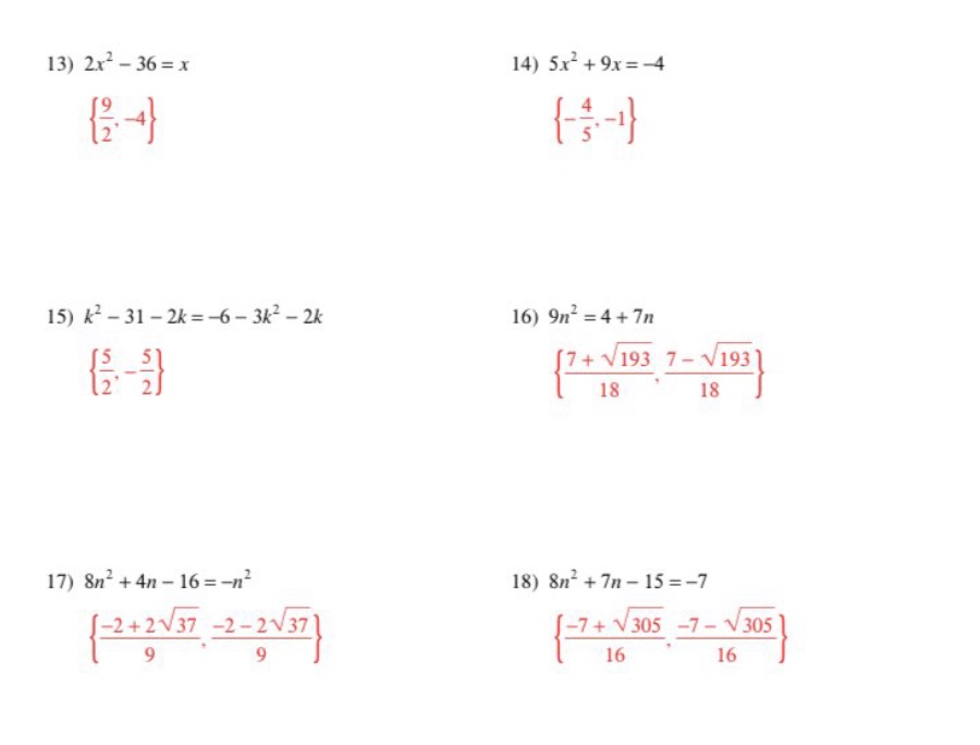 Answer 13 to 18With handwritten solutions \f