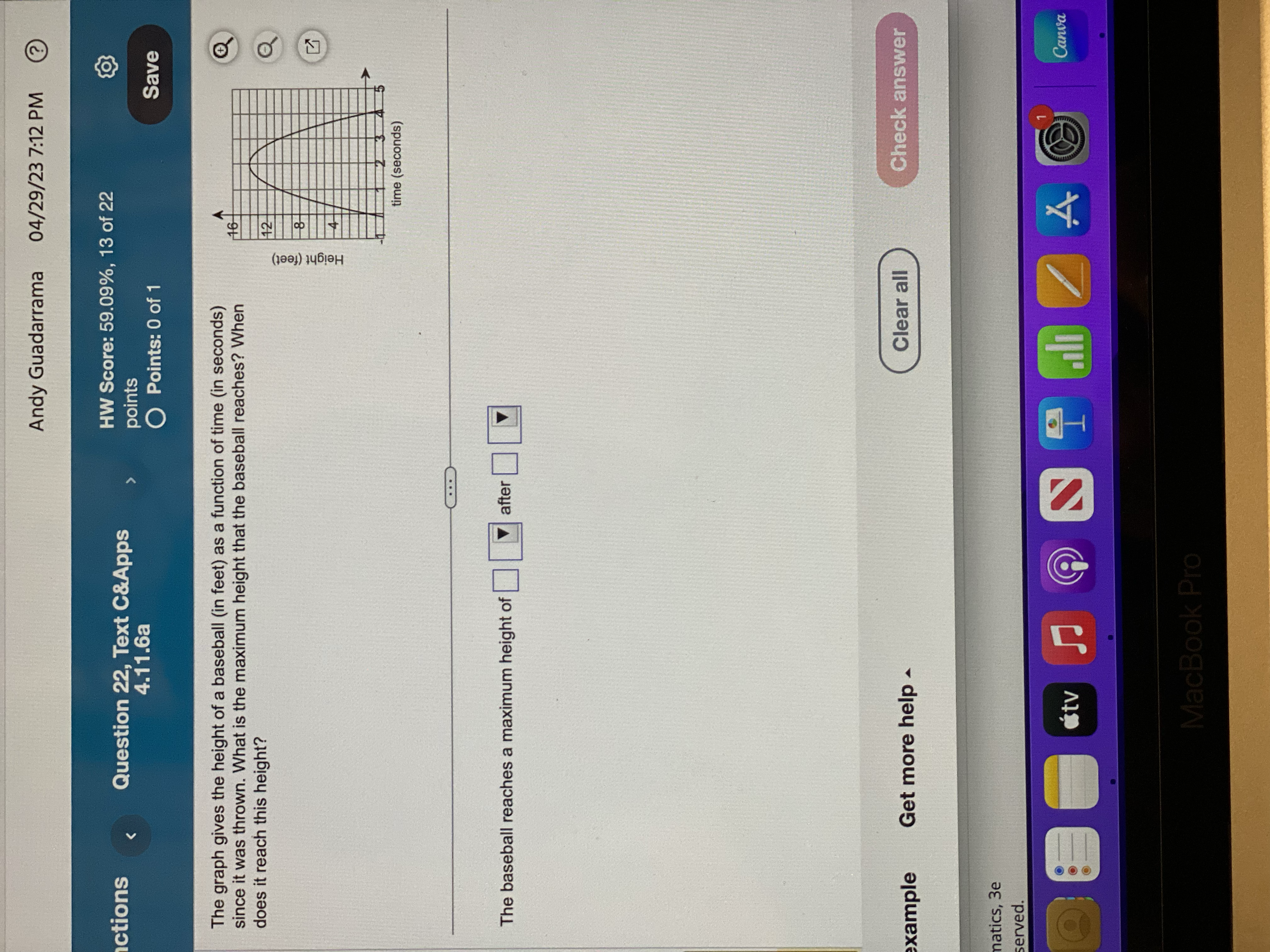 Andy Guadarrama 04/29/23 7:12 PM ctions Question