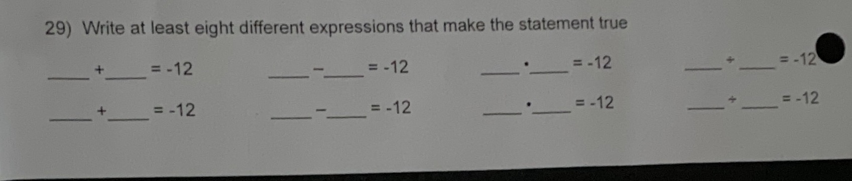 type at least eight different expressions that