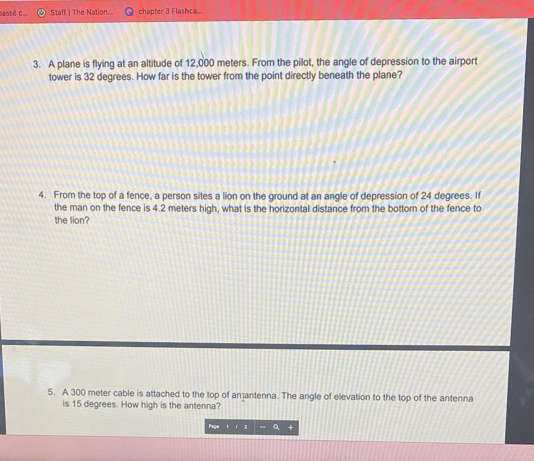 Draw diagrams and round answer to nearest whole