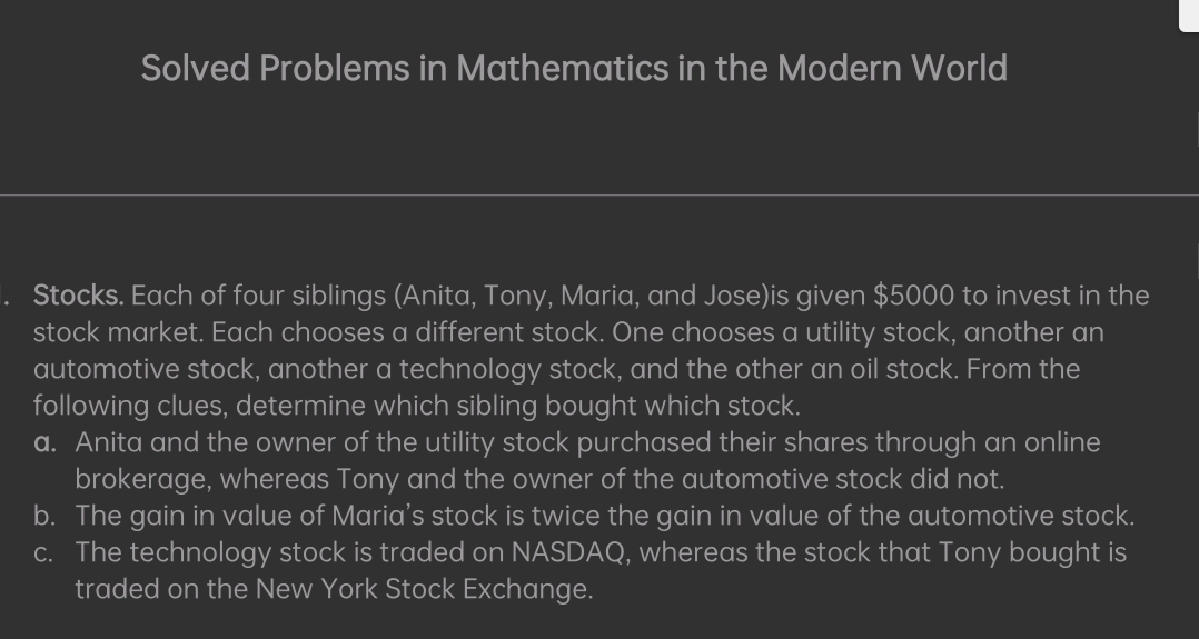 Problem Set Solved problems in Mathematics in the