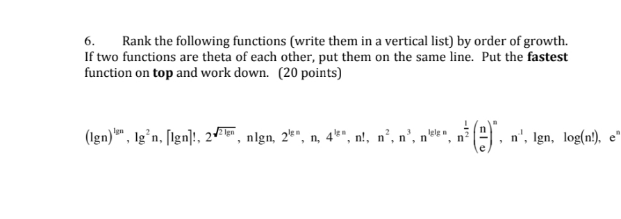 please answer and write it down in paper 6. Rank